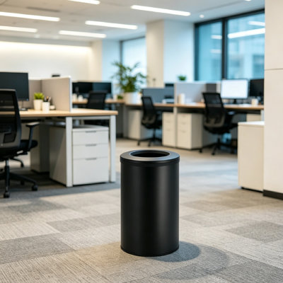 10.6 gal / 40L Round Stainless Steel Trash Can, Open Top Garbage & Recycling Bin with Removable Inner Bucket for Kitchen, Office, Bathroom, Restaurant, Hotel.
