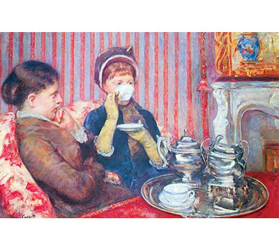 «A Cup of Tea # 2» par Mary Cassatt, reproduction d'art