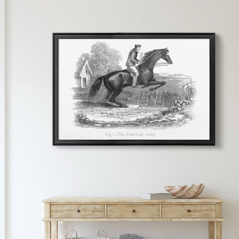 Le bond debout - impression sur toile tendue, Cadre noir, H 22,5 po x l 30,5 po x P 1,5 po