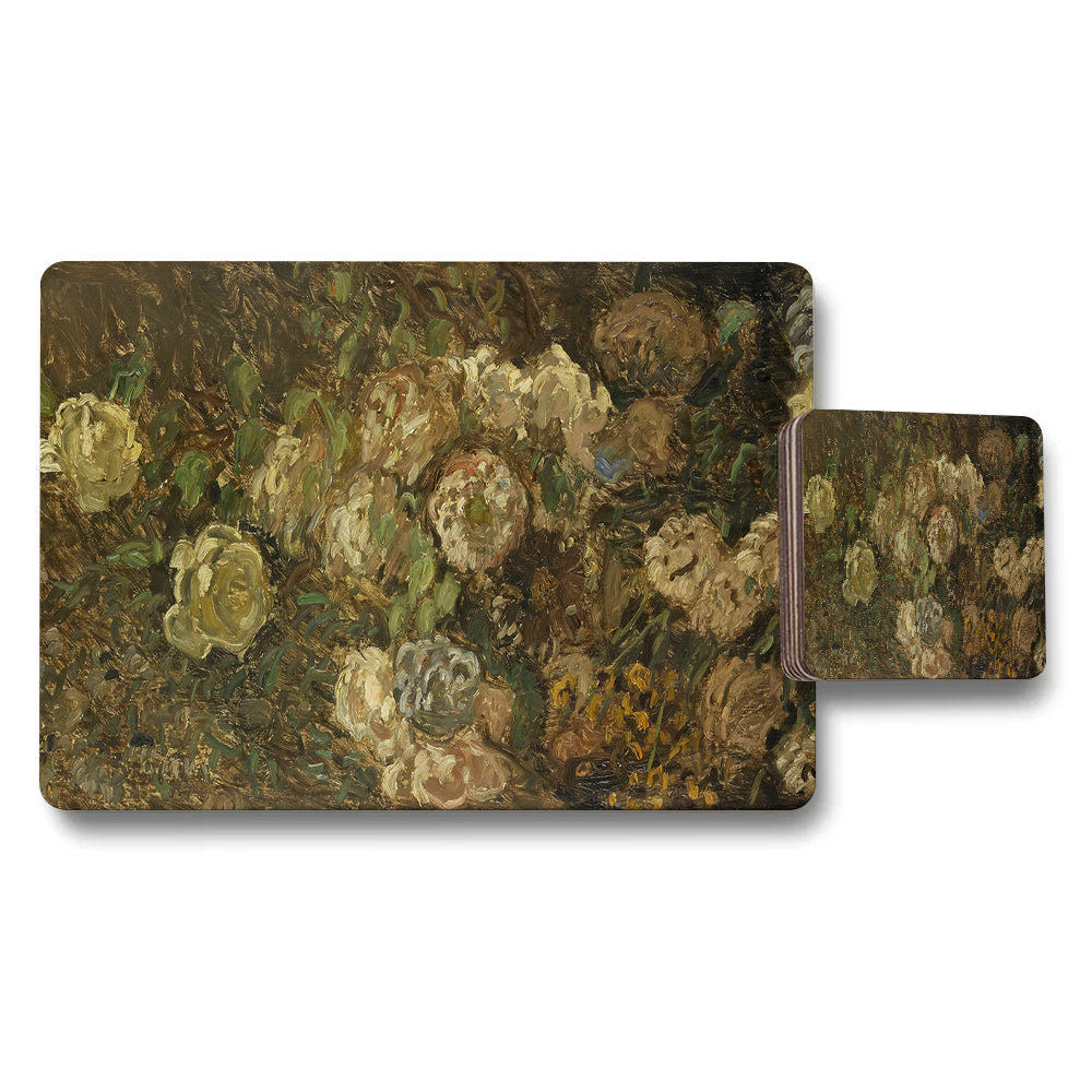 Impressionist Floral Placemat And Coaster Set For Table Decor