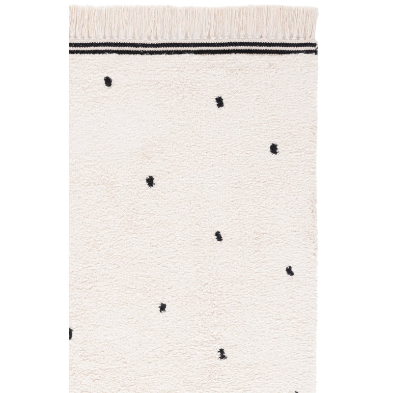 Huling Handwoven Area Rug In Ivory/Black, Rectangle 3' x 5'