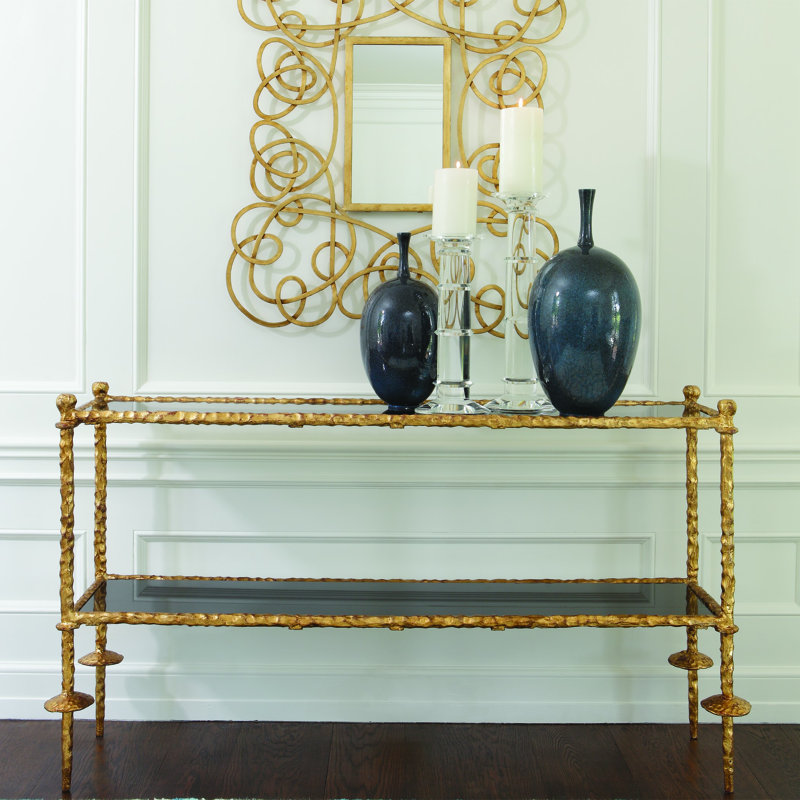 Gold Chiseled Console-Black Granite