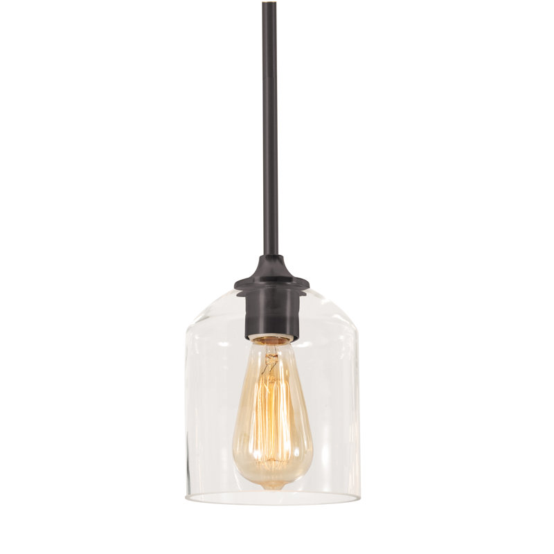 William 8" Pendant Light, Black, 69.6" H x 5.5" W x x 5.5" D