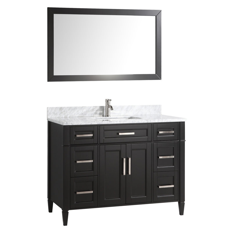 Meuble-lavabo simple avec miroir 48 po Lachine, Espresso