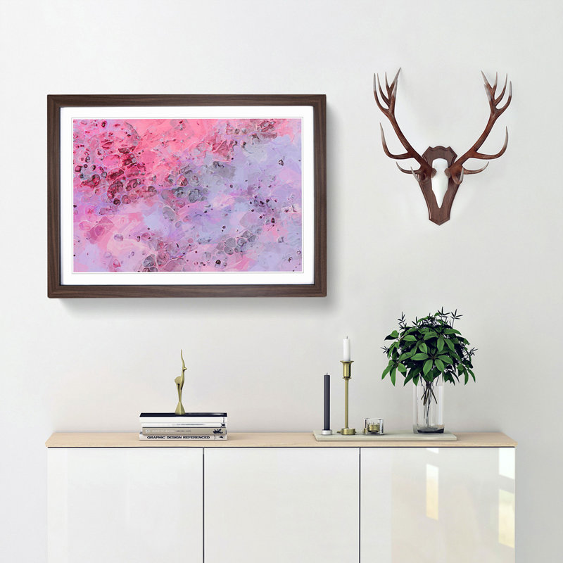 A New Dawn in Abstract - Picture Frame Painting Print, 27cm H x 36cm W x 2cm D, Walnut Framed