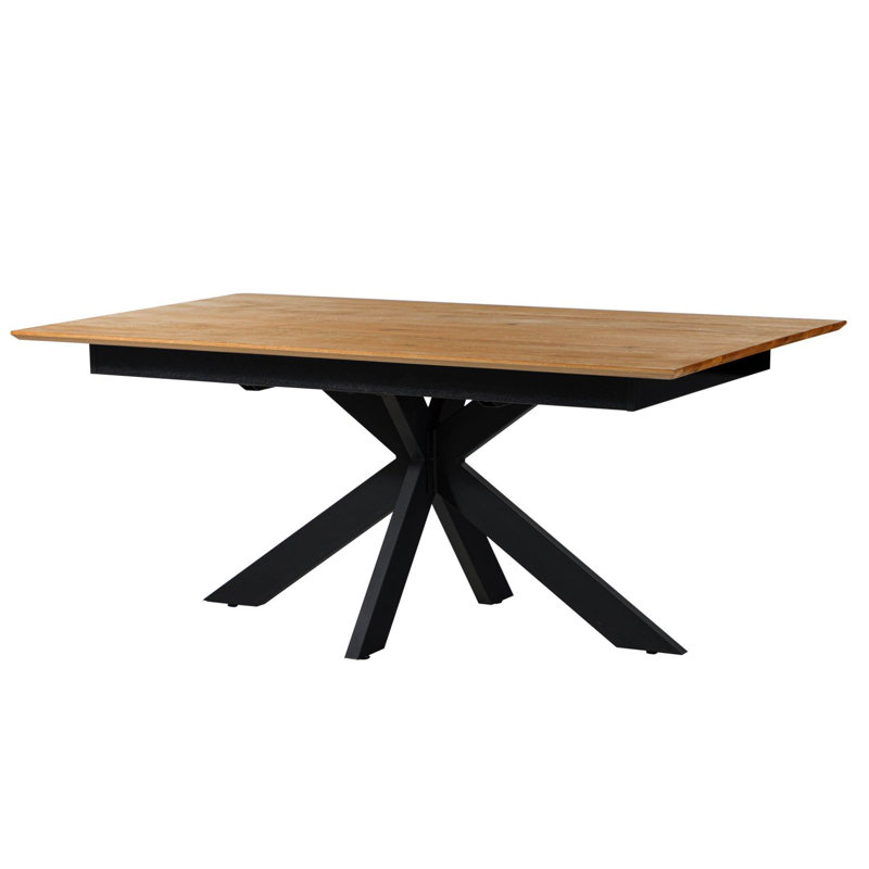 Extendable Solid Oak Pedestal Dining Table, 76cm H x 245cm L x 90cm W