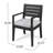 Dark Grey Dining Chair - Wood Frames With 100% Water- Cushions, Stylish Chairs (Pair) Slatted Contemporary Look