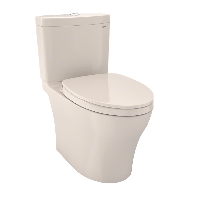 TOTO® Aquia® IV Two-Piece Elongated Dual Flush 1.28 and 0.8 GPF Universal Height Toilet with CEFIONTECT®, WASHLET®+ Ready, Sedona Beige
