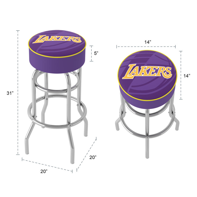 Los Angeles Lakers Adjustable Swivel 31'' Blue Metal Bar Stool