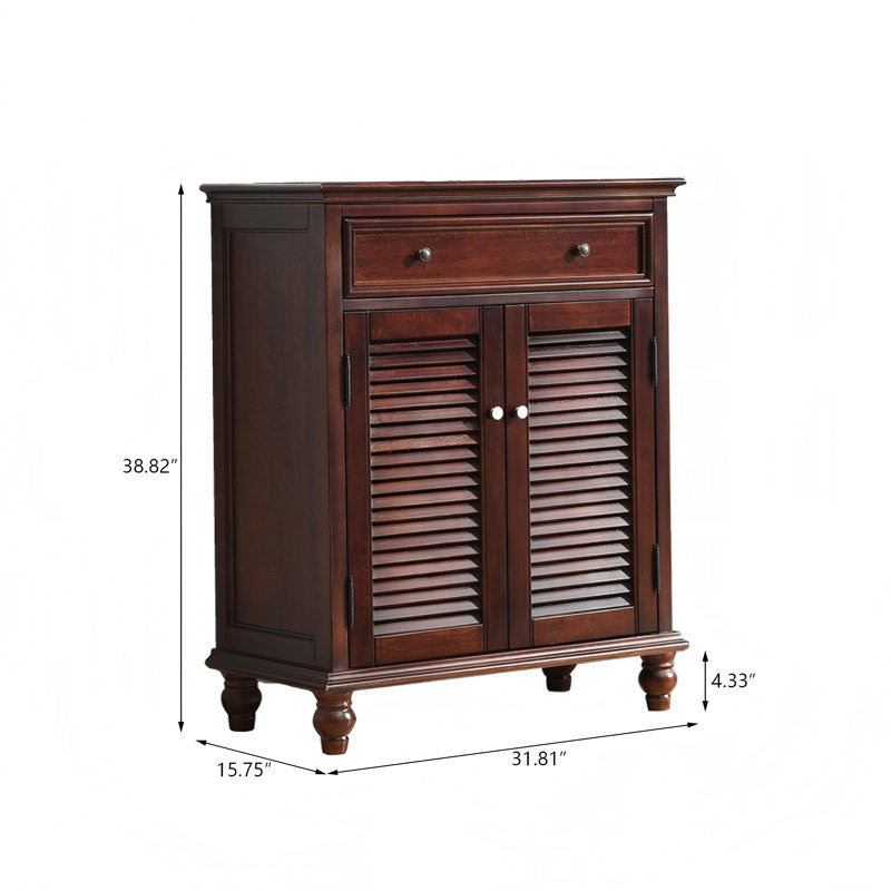 31.81" Brown Solid wood Maple Shoe Storage