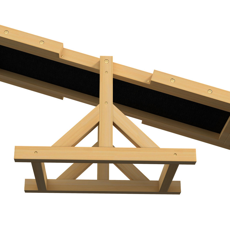 Balançoire à bascule pour chien en bois jaune pour agilité, H 71 po x l 12 po