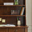 Bureau rectangulaire en bois massif brun noisette avec 2 tiroirs-543745442