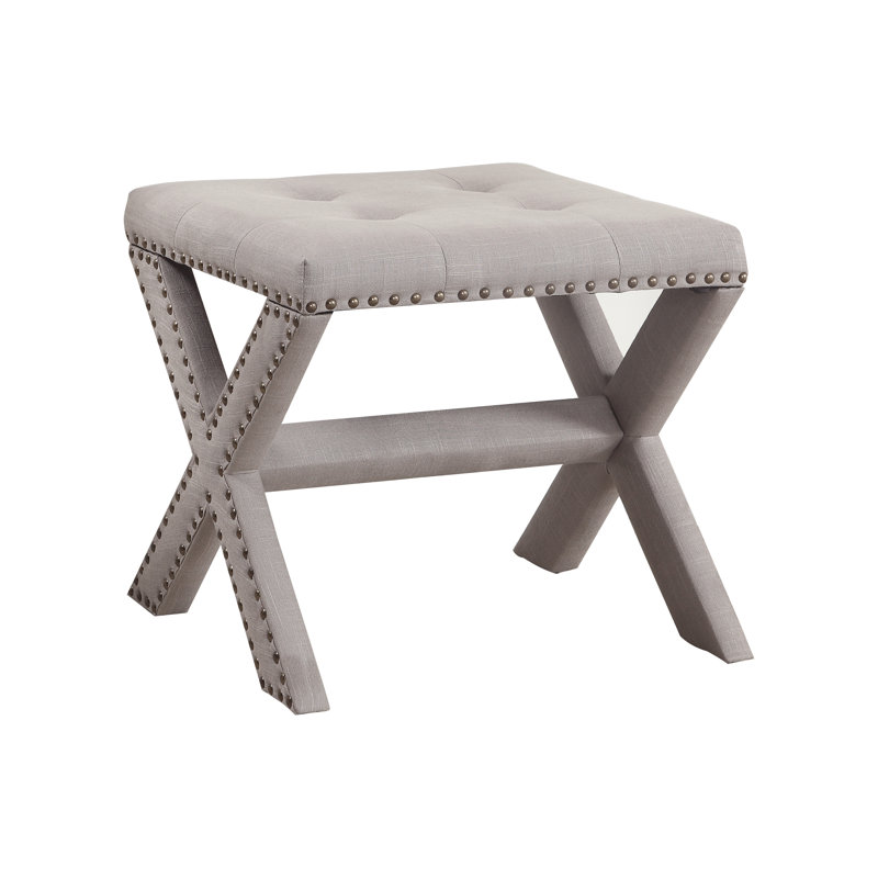 Vanhorne Linen Upholstered Bench, Gray