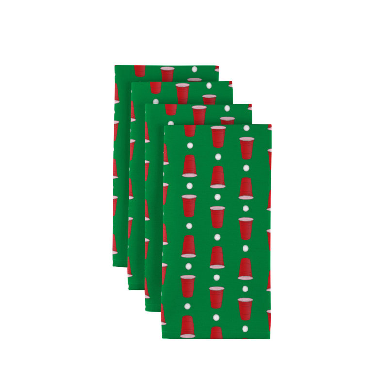 Emst Beer Pong Cups 18" Napkin, Green