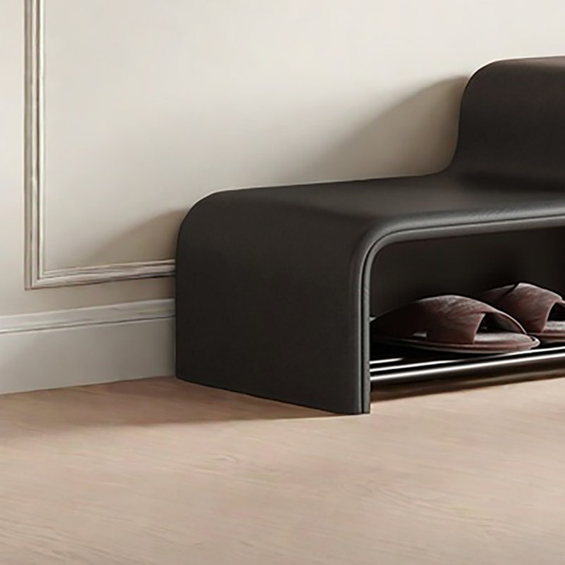 Banc à chaussures en cuir 47,2 po, Gris