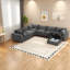 Canapé modulaire de 118 po avec repose-pieds de rangement mobile, canapé 7 places en forme de U, siège large et combinaison libre, canapé surdimensionné en chenille pour salon et appartement, 2 couleurs