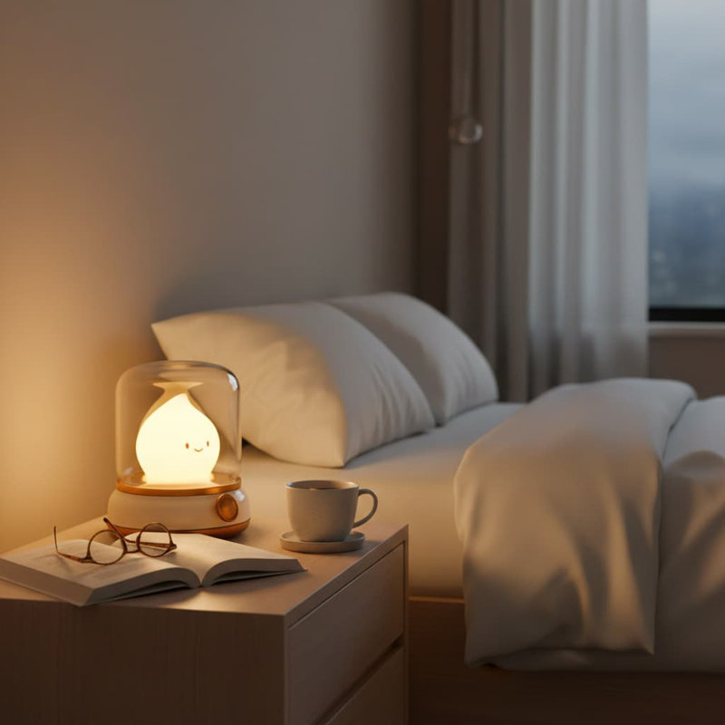 Flameless LED Candles Lamp: Silicone Flame, Amber Light - Rechargeable Dimmable Night Light for Kids & Christmas