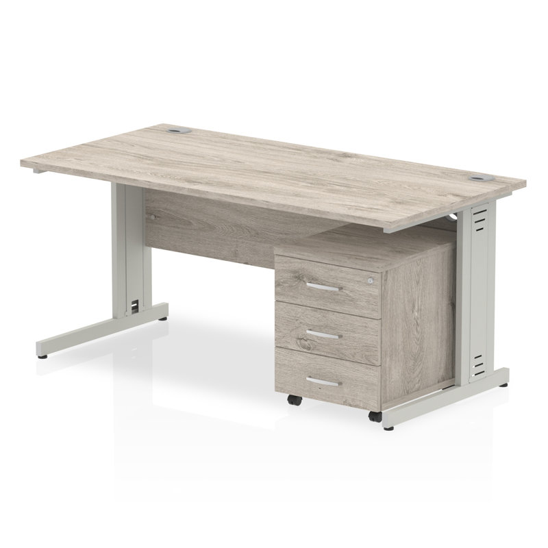 Zetta Metal Base Executive Desk, 73 cm H x 160 cm W x 80 cm D