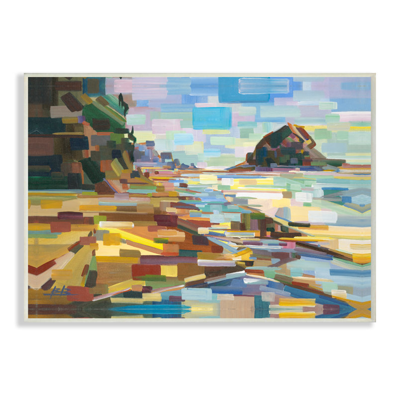 «Geometric Down East Rocky Coast», reproduction sur toile, H 13 po x l 19 po x P 1,5 po, Plaque murale