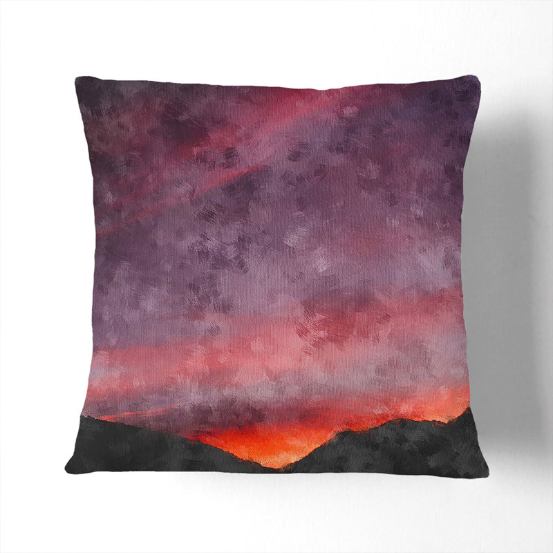 Setting Sun Cushion with Filling, Black, 55cm H x 55cm W x 20cm D