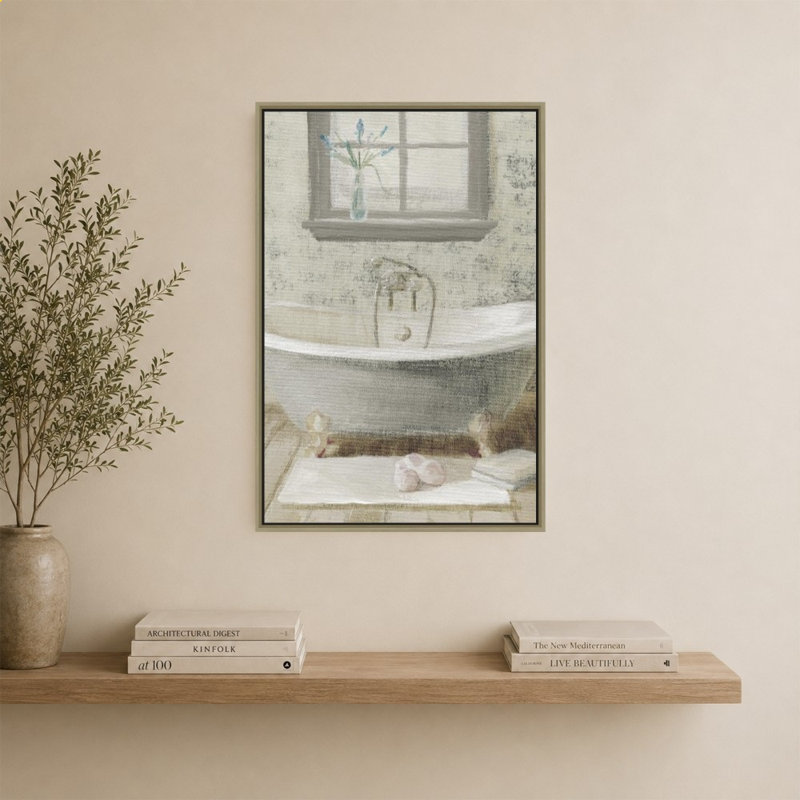 «Victorian Bath I Neutral» par Danhui Nai - impression sur toile, H 40 po x l 28 po, Champagne