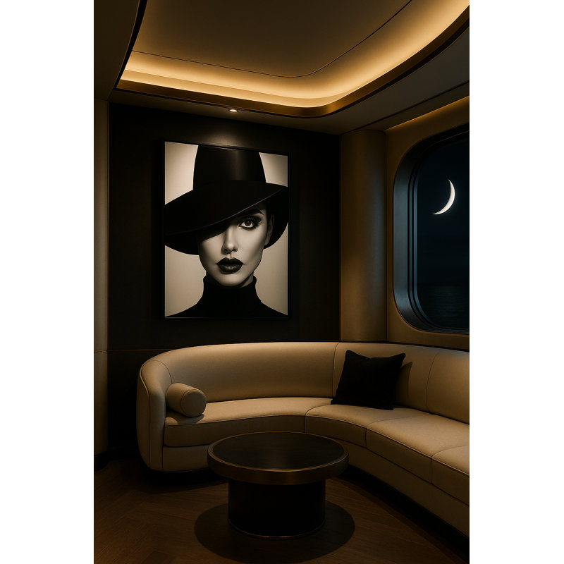 Art mural encadré Obsidian Gaze par Kasian Art Studio - cadre blanc, Blanc