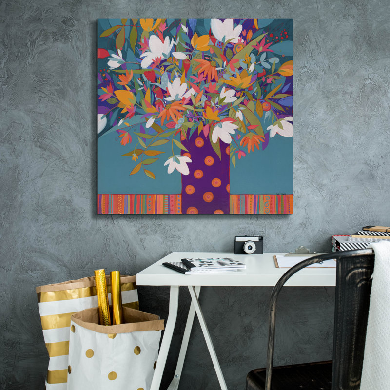  «Summer Bouquet» par Sue Davis, art mural sur toile, 26 po x 26 po, H 26 po x l 26 po