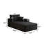 Canapé d'angle convertible en velours côtelé noir, orientation droite – Modulaire, sans assemblage