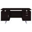 Bureau moderne à plateau flottant moderne avec deux tiroirs et rangement pour classeurs pour des solutions d'organisation de l'espace de travail efficaces (SEULEMENT, PAS DE CHAISE)