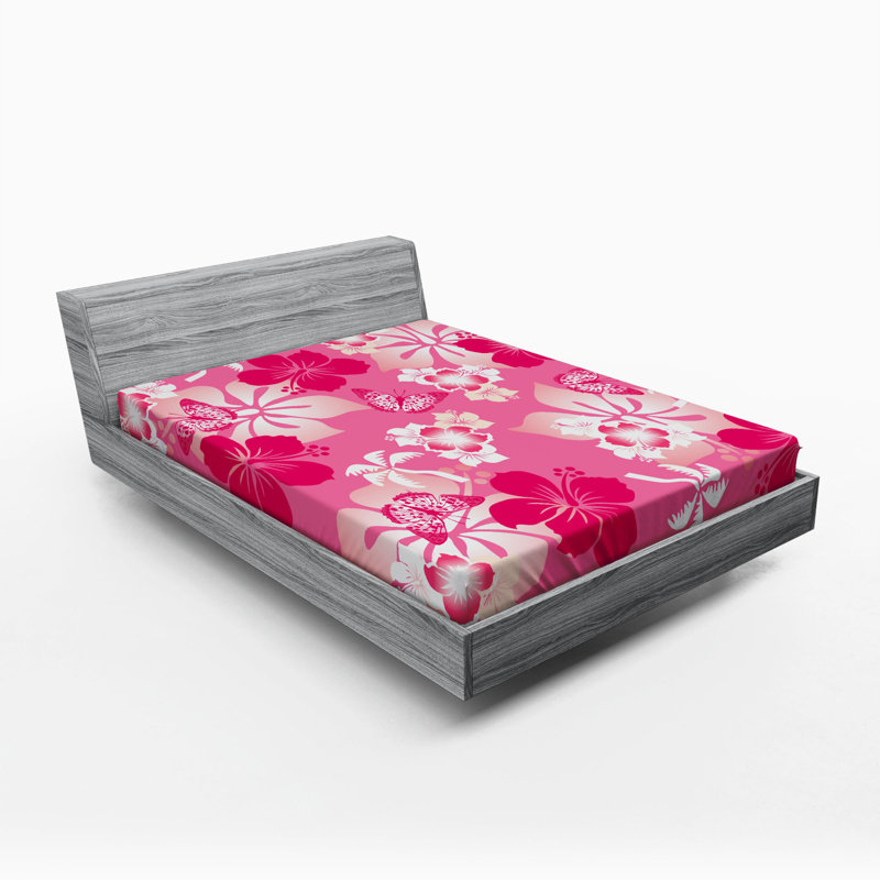 Microfiber Floral Fitted Sheet, Full Fitted Sheet