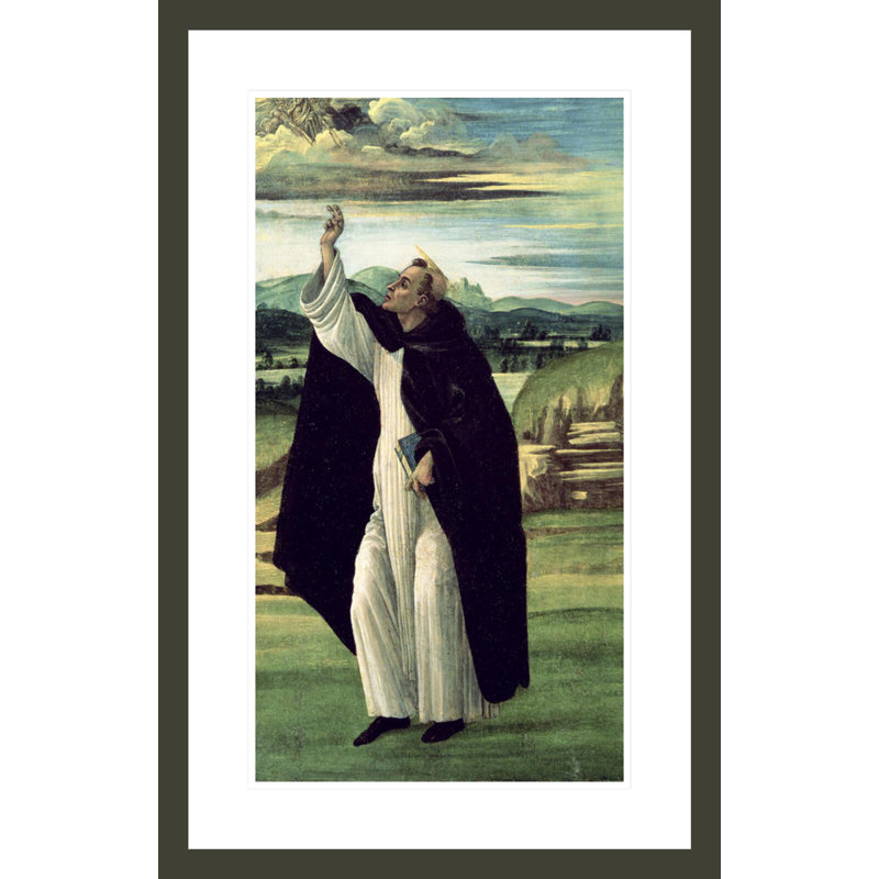 St. Dominic par Sandro Botticelli - Estampe numérique encadrée, H 29,5 po x l 18,88 po