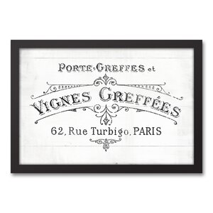 Williston Forge Vintage Wine Label Paris Framed On Canvas Print | Wayfair