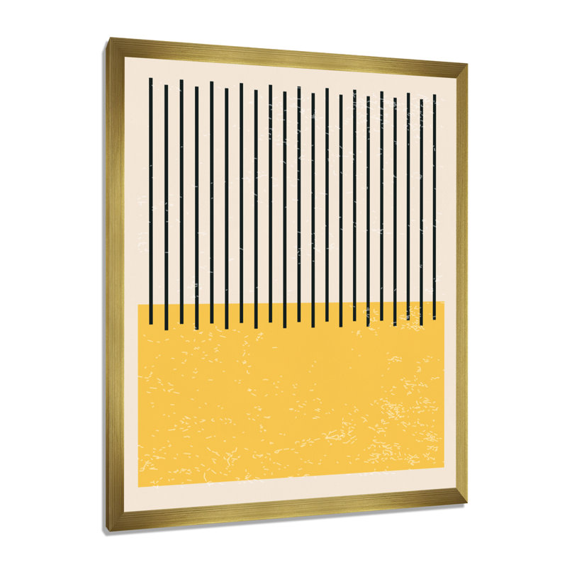 «Minimal Geometric Compostions», impression sur toile, H 44 po x l 34 po, Impression encadrée, Doré