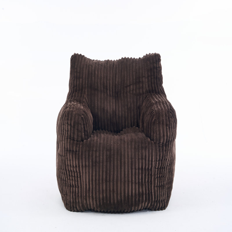 Fabric Bean Bag Chair, Brown Corduroy