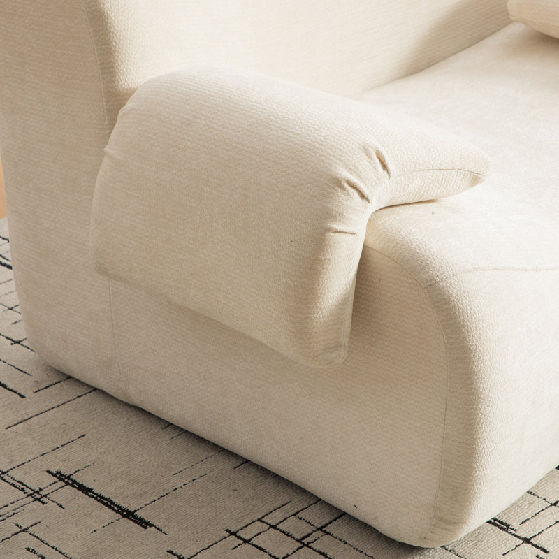 1 Seater Chenille Sofa, Beige
