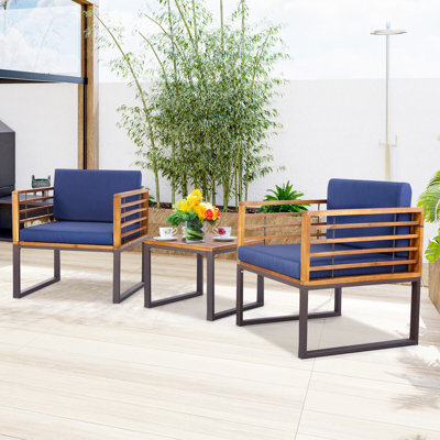 Brennox Metal 2 - Person Seating Group with Cushions