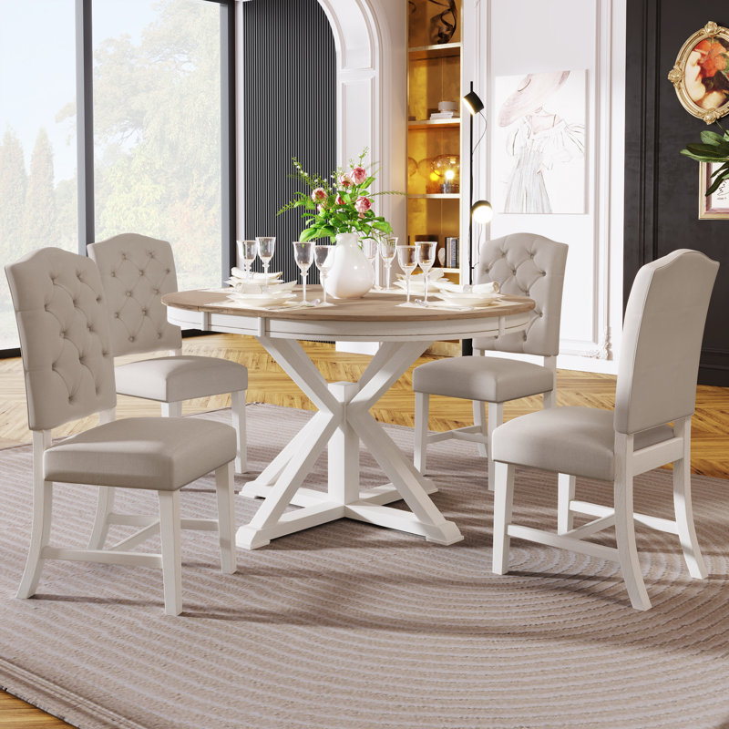 Boothville Extendable Dining Set, Oak Natural Wood