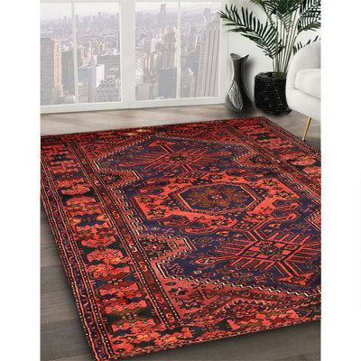 Tapis oriental multicolore tissé à la machine Oriental