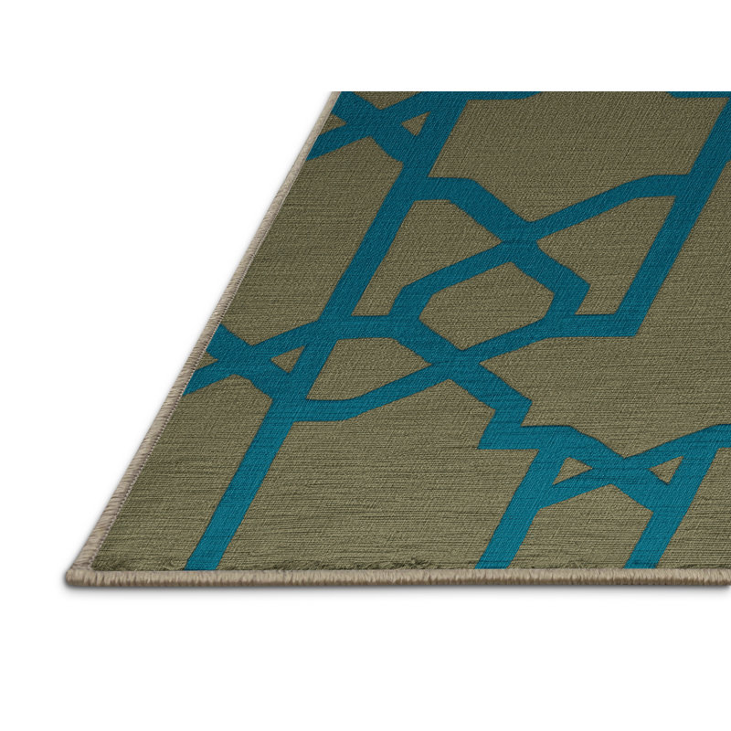 Machine Washable Trellis Brown Area Rug, Round 8'