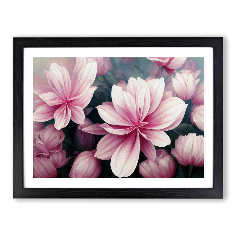 Picturesque Flowers - Framed Print, Black Framed, 46cm H x 64cm W x 2cm D