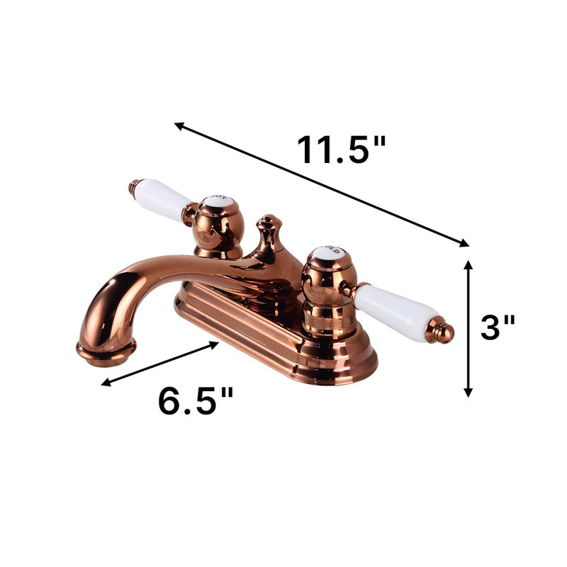 Centerset Single-handle Bathroom Faucet, Rose Gold