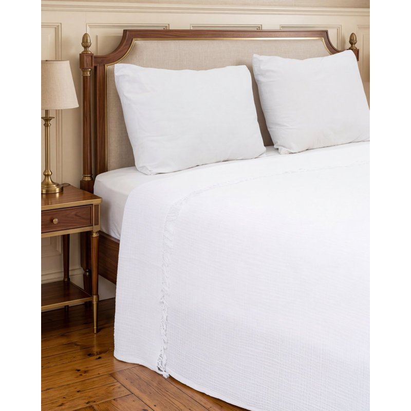 Couverture en gaze de coton 4 couches Soho Supersoft, White - Queen