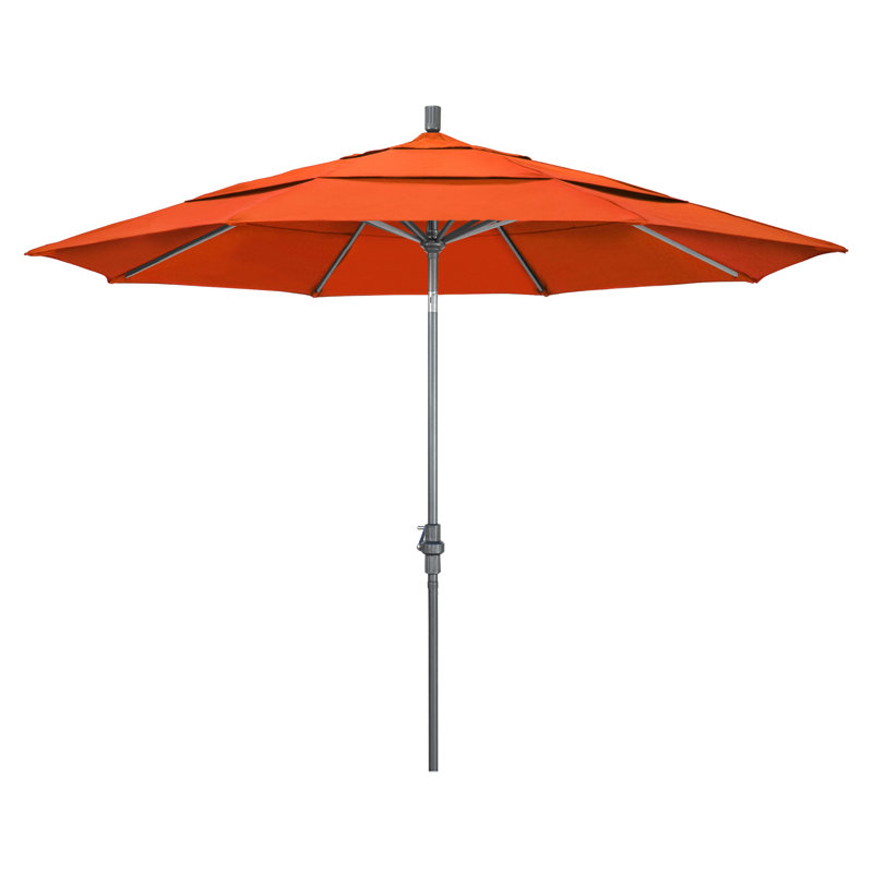 Parasol de marché Broadmeade octogonal Sunbrella, Gris martelé, Toile Sunbrella® Melon
