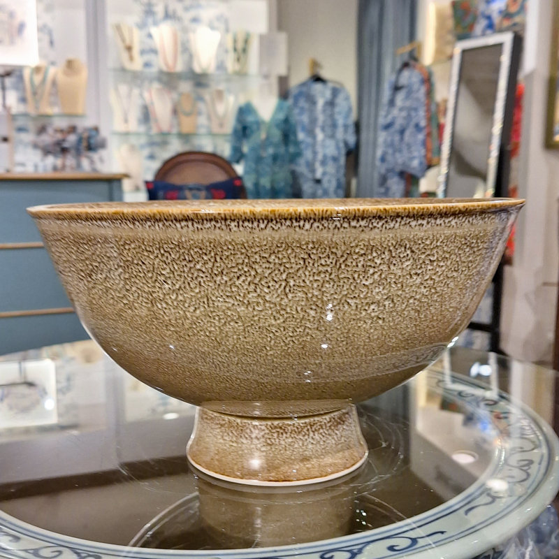 Bol rond classique en porcelaine brunâtre