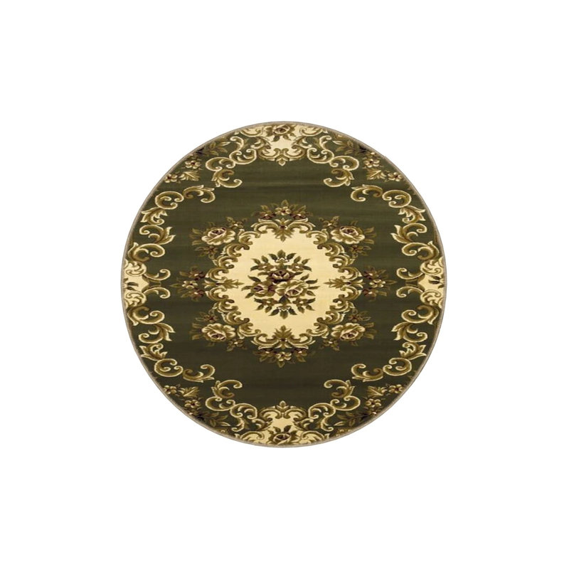 Traditional Vintage Hal In Green Shades, Rectangle 5'2" x 7'7"