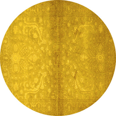 Tapis oriental jaune tissé à la machine Josafat