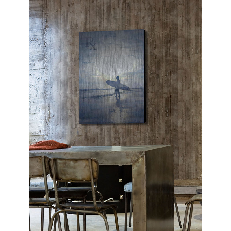 Reproduction de photo sur métal « rx surf » par parvez taj, H 36 po x l 24 po x 1,5 po