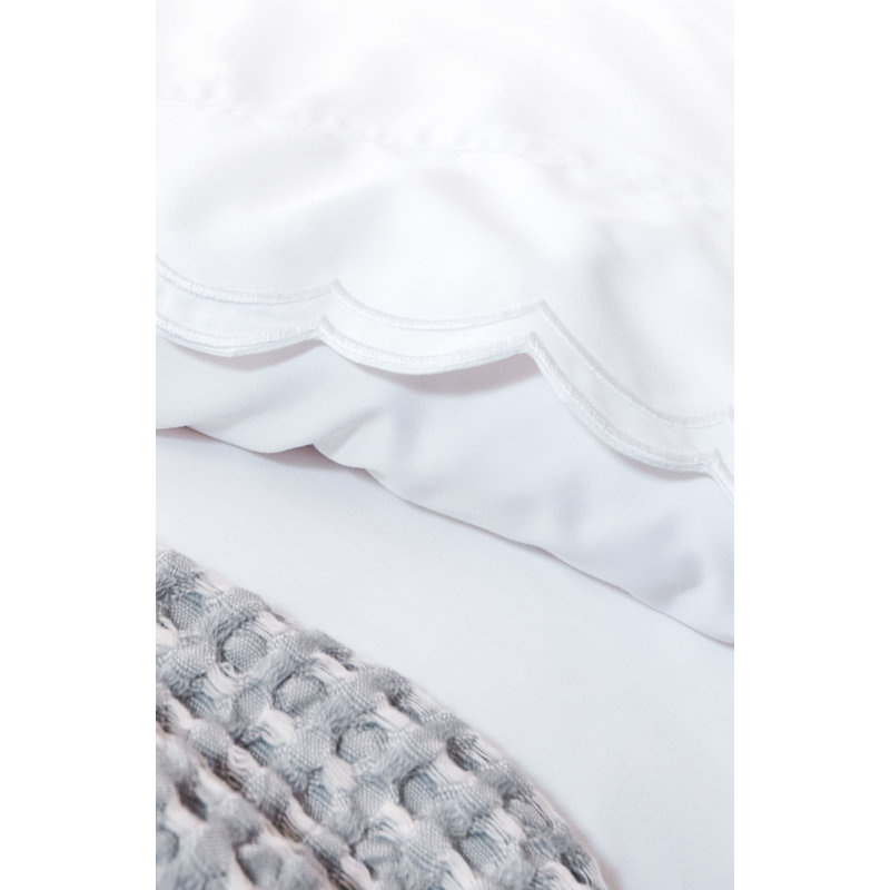 Scallop Edge Sheet Set, White, King Sheet Set
