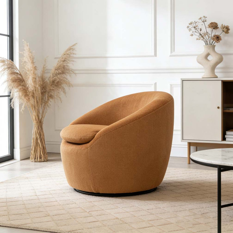 Fauteuil demi-tonneau Modern, Jaune
