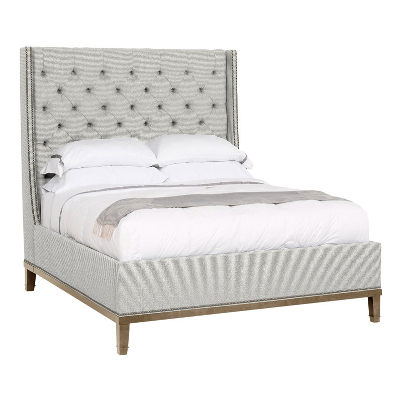 Michael Weiss Queen Upholstered Panel Bed, Hampton, Callaloo Cotton, Yes
